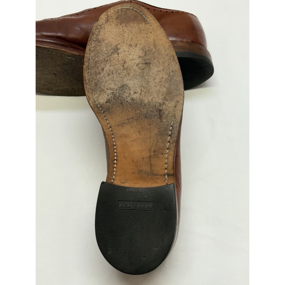 VTG Allen Edmonds Hastings Burnished Brown Brogue Oxfords Leather Soles 11D EUC - Picture 12 of 14